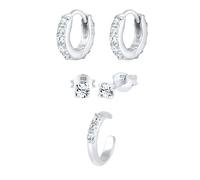 Elli, Ohrringe Creolen Stecker Earcuff 3er Set 925 Silber in silber, Schmuck für Damen Gr. OneSize