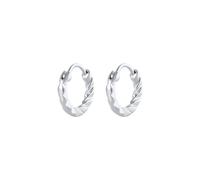 Elli, Ohrringe Creolen Strukturiert Basic 925 Sterling Silber in silber, Schmuck für Damen Gr. OneSize