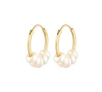 Elli Creolen Süßwasserperlen Bead 925 Silber goldfarben Damen