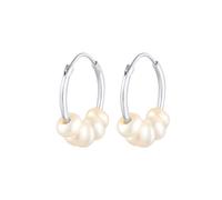 Elli Creolen Süßwasserperlen Bead 925 Silber silberfarben Damen