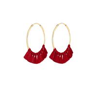 Elli Paar Creolen »Creolen Tassel Quaste Festival Boho 925 Silber«, rot