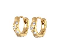 Elli Creolen Weiß 925 Sterling Silber, mit Kristallen von Swarovski® goldfarben Damen