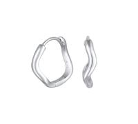 Elli Creolen Wellen Wave Design 925 Silber vergoldet silberfarben Damen