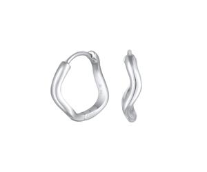 Elli Creolen Wellen Wave Design 925 Silber vergoldet silberfarben Damen