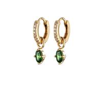 Elli Creolen Zirkonia Oval Grün 925 Sterling Silber vergoldet OneSize Damen