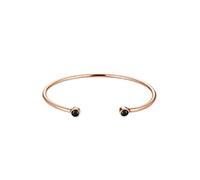 Elli Damen Armband Armreif offen Geo Kreis Trend mit schwarzen Kristallen rosé vergoldet
