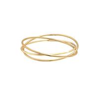 Elli PREMIUM, Armband Armreif Dreifach Triple Verschlungen 925 Silber in gold, Schmuck für Damen Gr. 19 cm