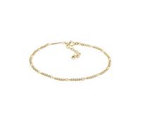 Elli Damen Echtschmuck Armband Armkettchen Figaro Basic in 925 Sterling Silber vergoldet 16 cm Länge