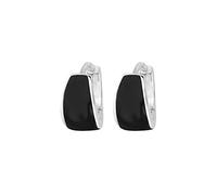 Elli Damen Echtschmuck Ohrringe Creolen Emaille Basic Zeitlos in 925 Sterling Silber