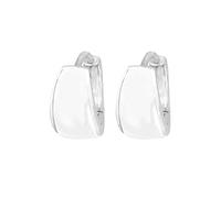 Elli Paar Creolen »Creolen Emaille Basic Zeitlos 925 Silber«, Weiß