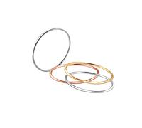 Elli Damen Echtschmuck Ring Set Stacking-Rings Tricolor in 925 Sterling Silber vergoldet