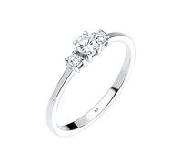 Elli Damen Echtschmuck Ring Verlobungsring mit Zirkonia Kristallen in 925 Sterling Silber