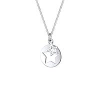 Elli Halskette Sterne Astro Münze Cut Out 925 Sterling Silber