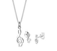 Elli Damen-Halskette + Ohrringe Notenschlüssel 925 Sterling Silber 0906611511_45