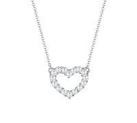 Elli Damen-Kette mit Anhänger Herz vergoldet Silber vergoldet Zirkonia weiß Brillantschliff
