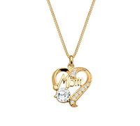 Elli Herz Mom Schriftzug Zirkonia 925 Silber 45 Damen