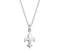 Elli Kette mit Anhänger »Schwertlilie königliches Symbol 925 Silber«, silberfarben