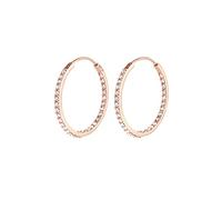 Elli, Ohrringe Basic Creolen Creole Kristalle 925 Silber in weiß, Schmuck für Damen Gr. OneSize