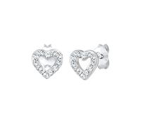 Elli Ohrringe Ohrstecker Herz Kristalle 925Er Silber, silber Silber