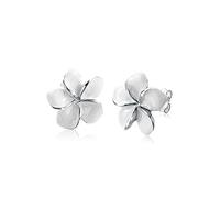 Elli Ohrringe Damen Frangipani Blüte Natur Blume Emaille in 925 Sterling Silber