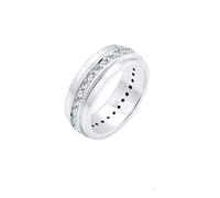 Fingerring ELLI "Bandring Klassik Kristalle 925 Silber" Fingerringe Gr. 56 mm, mit Steinen, Silber 925 (Sterlingsilber), 7 mm, silberfarben (silber, weiß) Damen Fingerringe (52592255-56)