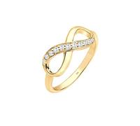 Elli Damen Ring Unendlichkeit 925 Sterling Silber Zirkonia Brillantschliff gold