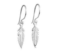Elli Damen Schmuck Echtschmuck Ohrringe Ohrhänger Feder Boho Hippie Sterling Silber 925