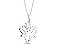 Elli Damen Schmuck Halskette mit Anhänger Lotusblüte Talisman Blume Blüte Silber, 2.2 cm x 2.8 cm