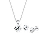 Elli Schmuckset »Basic mit Swarovski® Kristall rund«, weiß