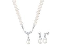 Elli Damen Schmuckset Perle mit Kristall