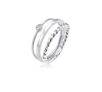 Elli 3er-Set: Silber-Ringe mit Swarovski Kristall - 41% | Größe 54 | Schmuck