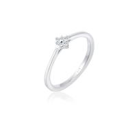 Elli DIAMONDS Ring Damen Verlobung Klassisch mit Diamant (0.06 ct.) in 925 Sterling Silber