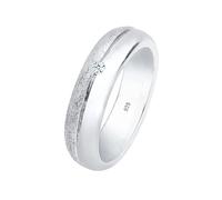 Elli DIAMONDS - Basic Bandring Diamant (0.03 ct.) 925 Silber Ringe Damen