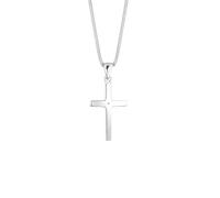 DIAMORE Halskette Damen mit Anhänger Kreuz und Diamant (0.005 ct.) in 925 Sterling Silber