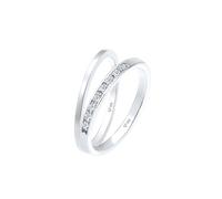 Elli DIAMONDS Basic Memoire Diamant (0.04 ct) 2er Set 925 Silber 58 Damen