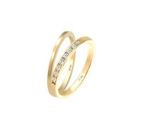 Elli DIAMONDS Basic Memoire Diamant (0.04 ct) 2er Set 925 Silber 58 Damen