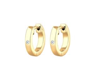 Elli DIAMONDS Creole Diamant (0.03 ct) Geschenkidee Silber goldfarben Damen