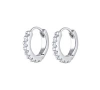 DIAMONDS Creolen Silber 925 Damen Ohrringe für Frauen Diamanten 0,064ct Kreolen, Mädchen Mama, Durchmesser 12mm Hoops