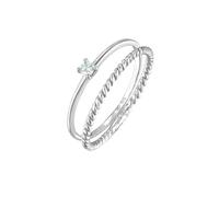 Elli DIAMONDS - Diamant (0.06 ct) Solitär Bandring 585 Weißgold Ringe Damen