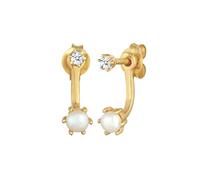 Elli DIAMONDS Ohrringe Ear Jacket Diamant (0.06 ct) Süßwasserperle 925 Silber