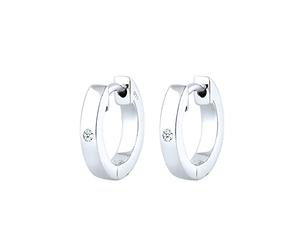 Elli DIAMONDS Earrings Women Creole Basic Diamond (0.03 ct.) in 925 Sterling Silver