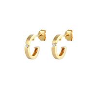 Elli DIAMONDS Earrings Women Creole with Diamond (0.03 ct.) in 585 Yellow Gold