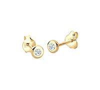 Elli DIAMONDS Earrings Women Earstuds Basic Elegant Classic with Diamond in 585 Yellow Gold