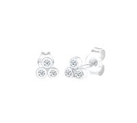 Elli DIAMONDS Earrings Women Earstuds Circle Trio with Diamond (0.09 ct.) in 925 Sterling Silver