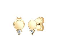Elli DIAMONDS Earrings Women Earstuds Circle with Diamond (0.03 ct.) in 585 Yellow Gold