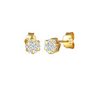 Elli DIAMONDS Earrings Women Earstuds flower with Diamond (0.24 ct.) in 585 Yellow Gold