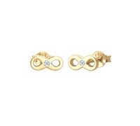 Elli DIAMONDS Earrings Women Earstuds Infinity Love with Diamond (0.03 ct) in 585 Yellow Gold
