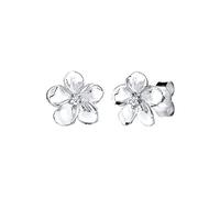 Elli DIAMONDS Earrings Women Frangipani Blossom Floral with Diamond (0,03ct) in 925 Sterling Silver