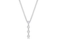 Elli DIAMONDS Halskette Damen Basic Stab Geo Kreis mit Diamant (0.06 ct.) in 925 Sterling Silber