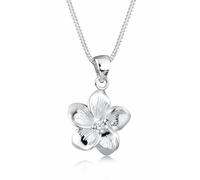 Elli DIAMONDS - Frangipani Blüte Diamant (0.03 ct) 925 Silber Ketten Damen